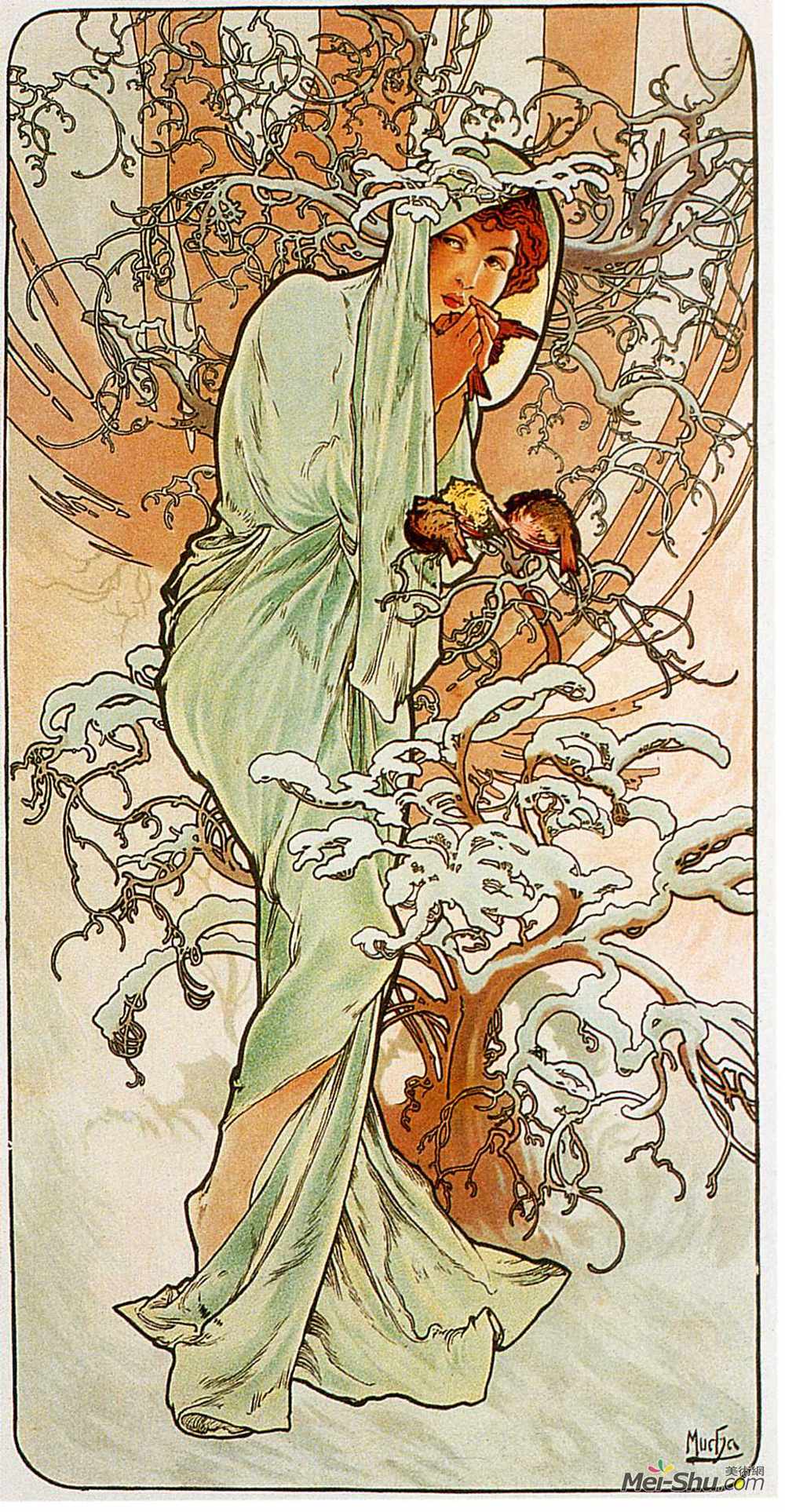 《冬天》阿尔丰斯·慕夏(alphonse mucha)高清作品欣赏