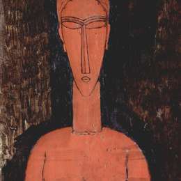 《红色胸围》阿梅代奥·莫迪利亚尼(Amedeo Modigliani)高清作品欣赏