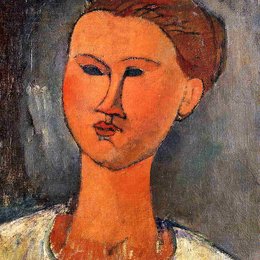 《女人的头》阿梅代奥·莫迪利亚尼(Amedeo Modigliani)高清作品欣赏