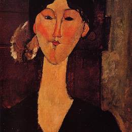 《比阿特丽斯黑斯廷斯的肖像》阿梅代奥·莫迪利亚尼(Amedeo Modigliani)高清作品欣赏