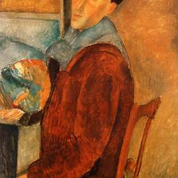 《自画像》阿梅代奥·莫迪利亚尼(Amedeo Modigliani)高清作品欣赏