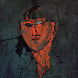 《头》阿梅代奥·莫迪利亚尼(Amedeo Modigliani)高清作品欣赏