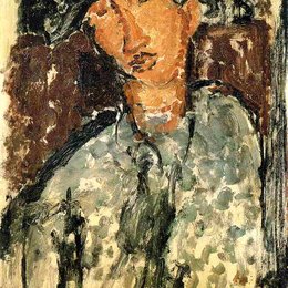 《柴姆·苏丁》阿梅代奥·莫迪利亚尼(Amedeo Modigliani)高清作品欣赏