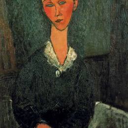 《白领女子》阿梅代奥·莫迪利亚尼(Amedeo Modigliani)高清作品欣赏