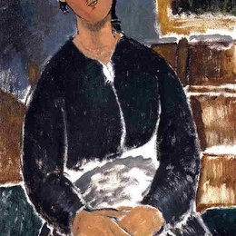 阿梅代奥·莫迪利亚尼(Amedeo Modigliani)高清作品:Serving Woman (also known as La Fantesca)