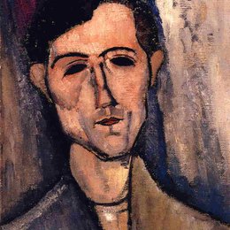 《人的头（诗人的肖像）》阿梅代奥·莫迪利亚尼(Amedeo Modigliani)高清作品欣赏