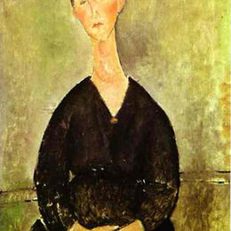 《咖啡歌手》阿梅代奥·莫迪利亚尼(Amedeo Modigliani)高清作品欣赏