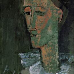 《皮埃罗（自画像皮埃罗）》阿梅代奥·莫迪利亚尼(Amedeo Modigliani)高清作品欣赏