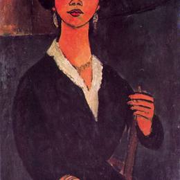 《阿尔及利亚阿尔玛西亚坐席》阿梅代奥·莫迪利亚尼(Amedeo Modigliani)高清作品欣赏