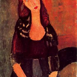 阿梅代奥·莫迪利亚尼(Amedeo Modigliani)高清作品:Seated Jeanne Hebuterne