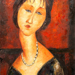 阿梅代奥·莫迪利亚尼(Amedeo Modigliani)高清作品:Portrait of Jeanne Herbuterne