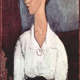 《白衫女衫》阿梅代奥·莫迪利亚尼(Amedeo Modigliani)高清作品欣赏