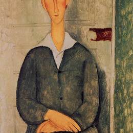 《红发青年》阿梅代奥·莫迪利亚尼(Amedeo Modigliani)高清作品欣赏