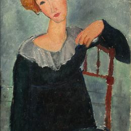 《红发女人》阿梅代奥·莫迪利亚尼(Amedeo Modigliani)高清作品欣赏