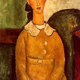 《穿黄色衣服的女孩》阿梅代奥·莫迪利亚尼(Amedeo Modigliani)高清作品欣赏