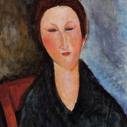 阿梅代奥·莫迪利亚尼(Amedeo Modigliani)高清作品:Bust of a Young Woman (Mademoiselle Marthe)