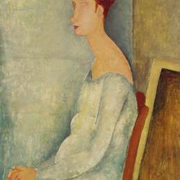 阿梅代奥·莫迪利亚尼(Amedeo Modigliani)高清作品:Portrait of Jeanne Hebuterne