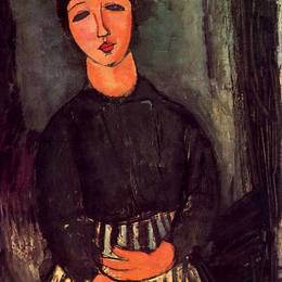 《少女》阿梅代奥·莫迪利亚尼(Amedeo Modigliani)高清作品欣赏