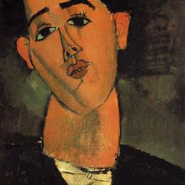 《胡安·格里斯的肖像》阿梅代奥·莫迪利亚尼(Amedeo Modigliani)高清作品欣赏