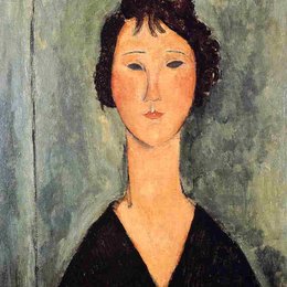 《女性肖像》阿梅代奥·莫迪利亚尼(Amedeo Modigliani)高清作品欣赏