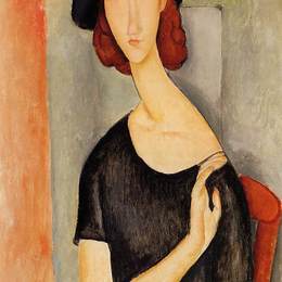 阿梅代奥·莫迪利亚尼(Amedeo Modigliani)高清作品:Jeanne Hebuterne in a Hat