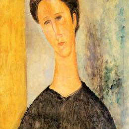 《女性肖像》阿梅代奥·莫迪利亚尼(Amedeo Modigliani)高清作品欣赏