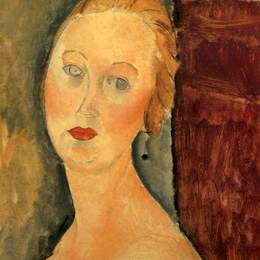 阿梅代奥·莫迪利亚尼(Amedeo Modigliani)高清作品:Germaine Survage with Earrings