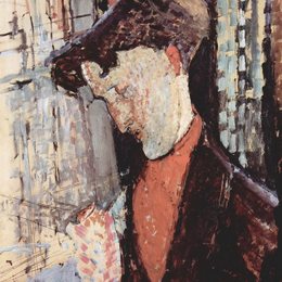 阿梅代奥·莫迪利亚尼(Amedeo Modigliani)高清作品:Portrait of Frank Haviland Burty