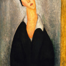 《波兰女人肖像》阿梅代奥·莫迪利亚尼(Amedeo Modigliani)高清作品欣赏