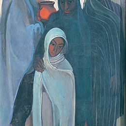 《希尔妇女》阿姆丽塔·谢尔吉尔(Amrita Sher-Gil)高清作品欣赏