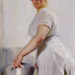 《厨房女仆》安德斯·左恩(Anders Zorn)高清作品欣赏