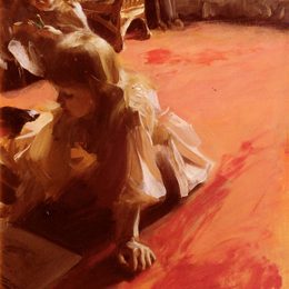 安德斯·左恩(Anders Zorn)高清作品:A Portrait Of The Daughters Of Ramon Subercasseaux