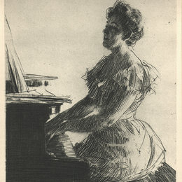 《在钢琴上》安德斯·左恩(Anders Zorn)高清作品欣赏