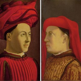 《美第奇家族两个成员的肖像画》安德烈·德·卡斯塔格诺(Andrea del Castagno)高清作品欣赏