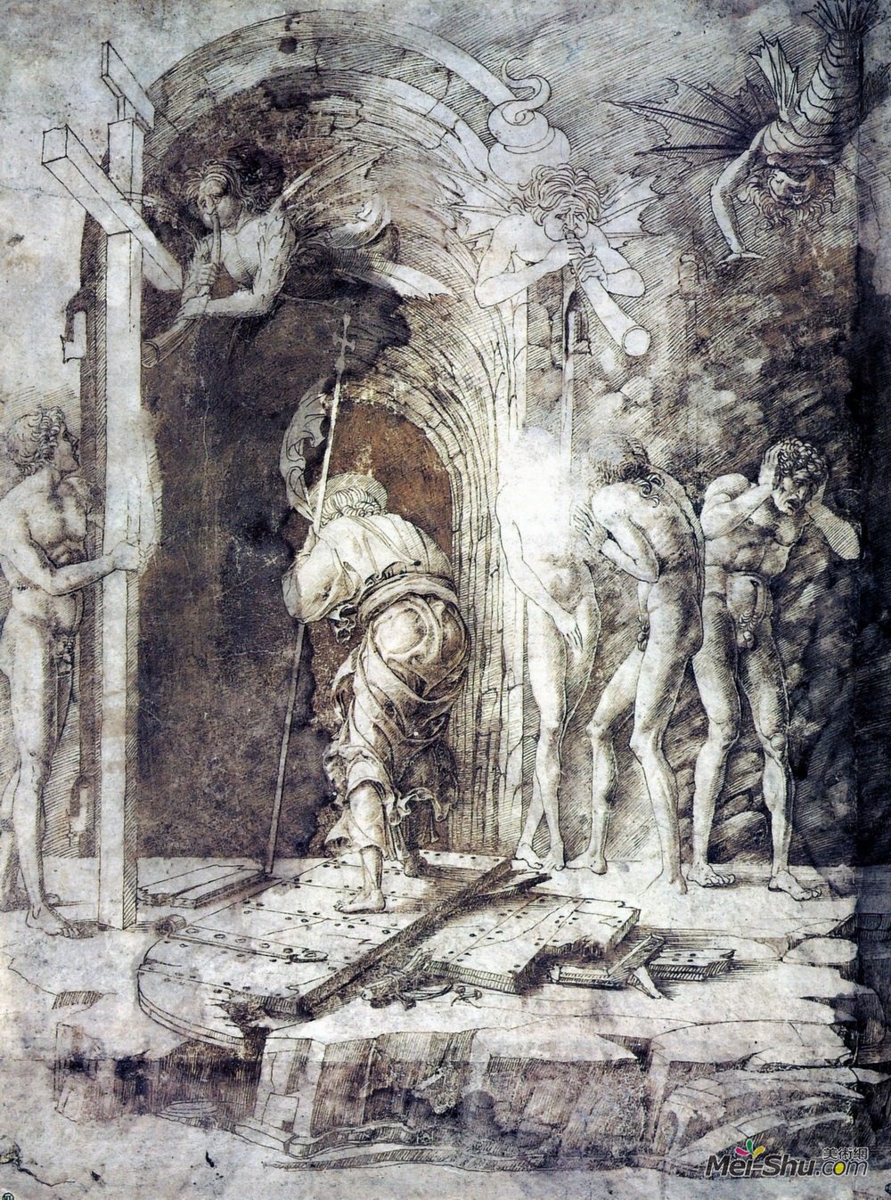 《堕入地狱》安德烈亚·曼特尼亚(andrea mantegna)高清作品欣赏_安德