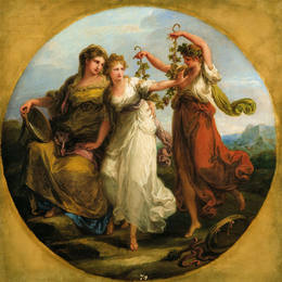 《美，以谨慎为支撑，蔑视愚蠢的奉献。》安吉莉卡·考夫曼(Angelica Kauffman)高清作品欣赏