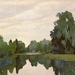 安娜·奥斯特鲁维亚(Anna Ostroumova-Lebedeva)高清作品:Pavlovsk. Rozopavilonny pond.