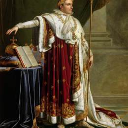 《拿破仑一世在加冕礼服中》路易杰罗德特德·特里奥松(Anne-Louis Girodet)高清作品欣赏
