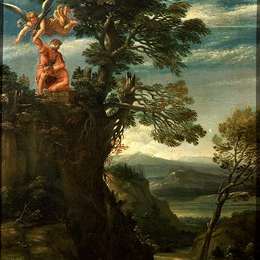《艾萨克祭祀的风景》安尼巴尔·卡拉奇(Annibale Carracci)高清作品欣赏