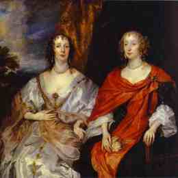 安东尼·凡·戴克(Anthony van Dyck)高清作品:Portrait of Anna Dalkeith, Countess of Morton, and Lady Anna