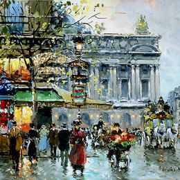 安托万布兰查德(Antoine Blanchard)高清作品:Caf&amp;ampé de la Paix Opera