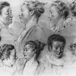 《妇女头部研究》让·安东尼·华多(Antoine Watteau)高清作品欣赏