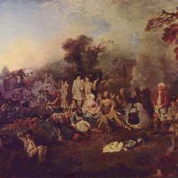 《营地》让·安东尼·华多(Antoine Watteau)高清作品欣赏