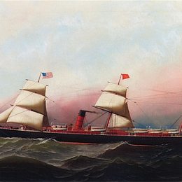 安东尼奥杰克布森(Antonio Jacobsen)高清作品:The R.M.S. Gallia of the Cunard Line at Sea