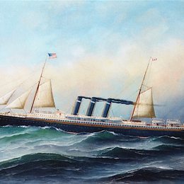 安东尼奥杰克布森(Antonio Jacobsen)高清作品:The S. S. City of New York at Sea