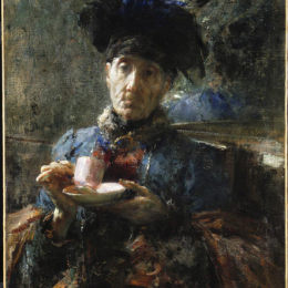 《老太太喝茶》安东尼奥·曼奇尼(Antonio Mancini)高清作品欣赏