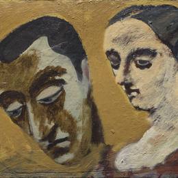 《我的肖像和我想象中的妻子》阿希尔·戈尔基(Arshile Gorky)高清作品欣赏