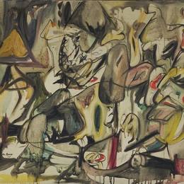 《朝鲜蓟的叶子是猫头鹰》阿希尔·戈尔基(Arshile Gorky)高清作品欣赏