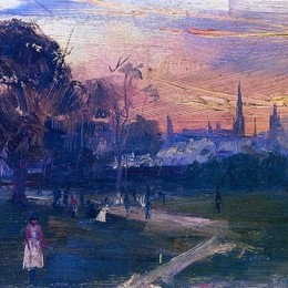 《晚场》亚瑟·沃顿(Arthur Streeton)高清作品欣赏