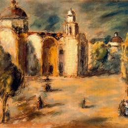 阿图罗苏托(Arturo Souto)高清作品:Church and Gardens Acolm&amp;ampán, Mexico